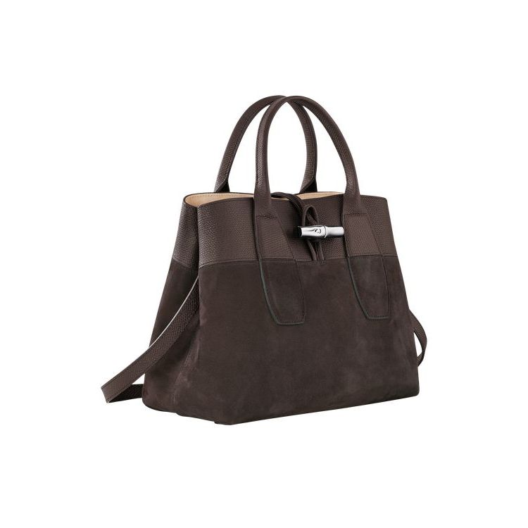 Longchamp M Ebony Bőr Kézitáska Kávé | 126405QWD