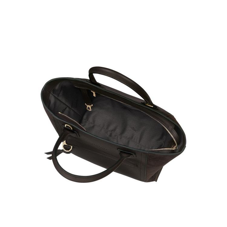 Longchamp M Ebony Bőr Kézitáska Kávé | 892074QCV