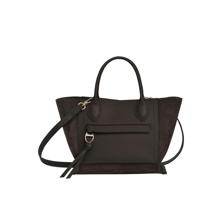 Longchamp M Ebony Bőr Kézitáska Kávé | 892074QCV