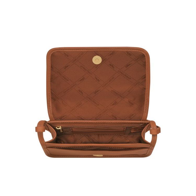 Longchamp On Caramel Bőr Cipzáras Pénztárca Barna | 348270AZM