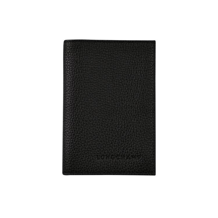 Longchamp Passport Cover Bőr Pouches Fekete | 216739EUQ