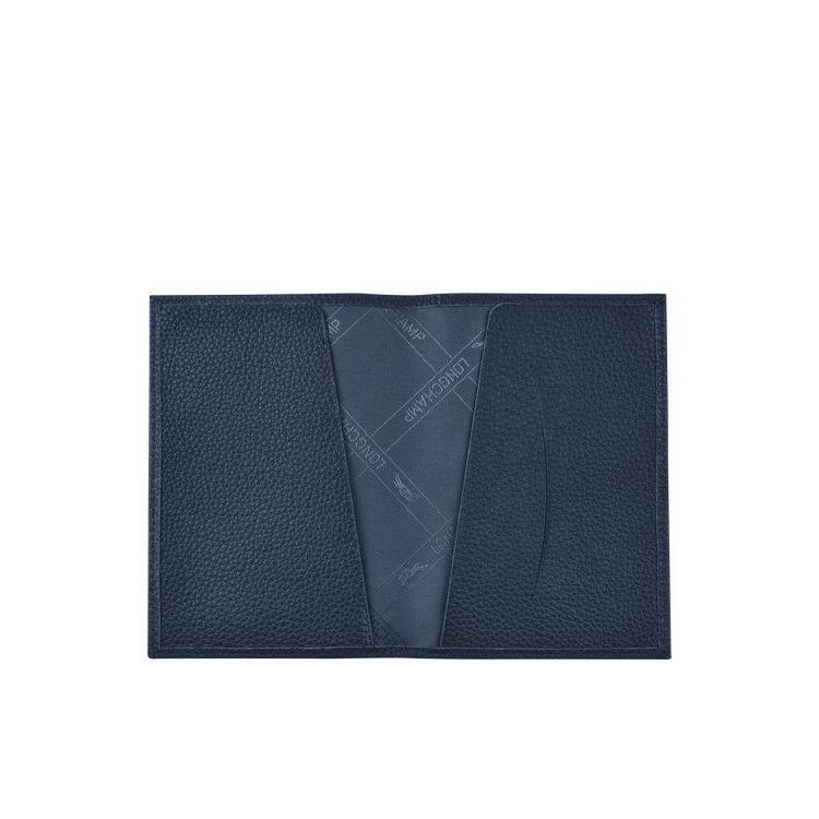 Longchamp Passport Cover Bőr Pouches Sötétkék | 102794YRM