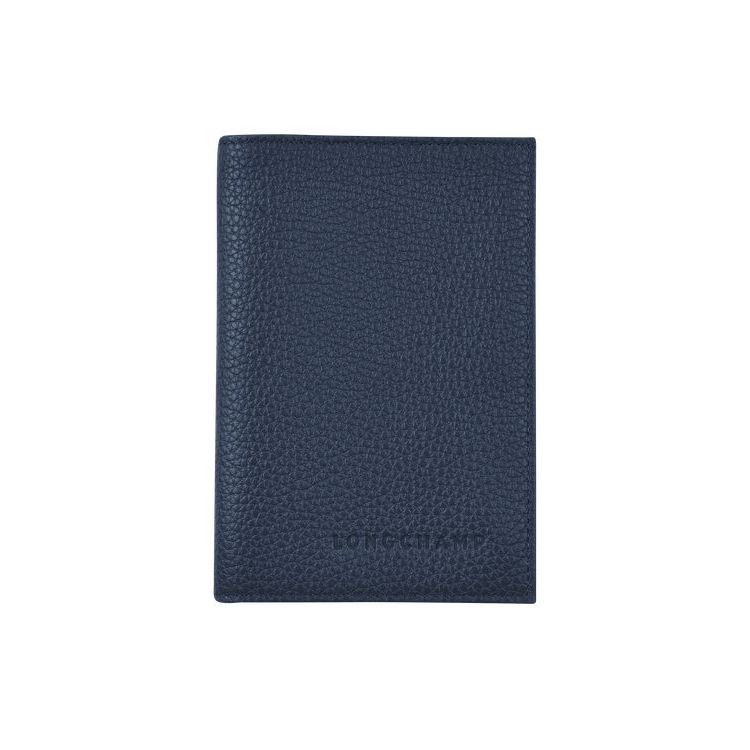 Longchamp Passport Cover Bőr Pouches Sötétkék | 102794YRM