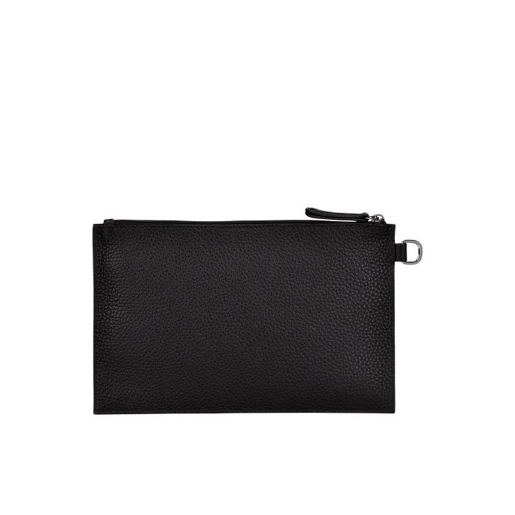 Longchamp Pouch Bőr Pouches Fekete | 640172CLZ