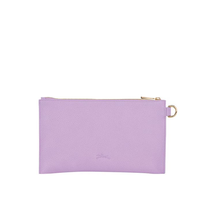 Longchamp Pouch Bőr Pouches Lila | 250463YLG