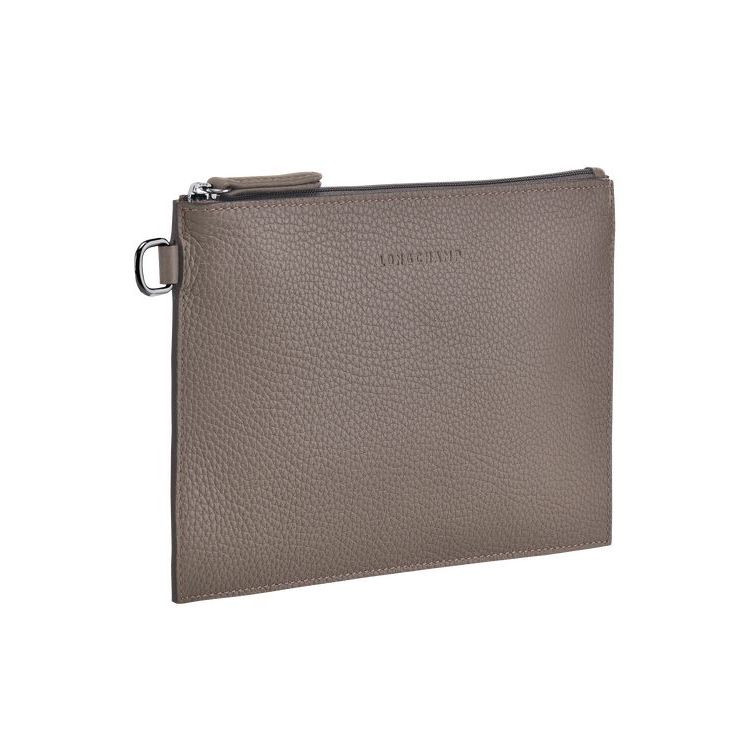 Longchamp Pouch Bőr Pouches Szürke | 056147KAX