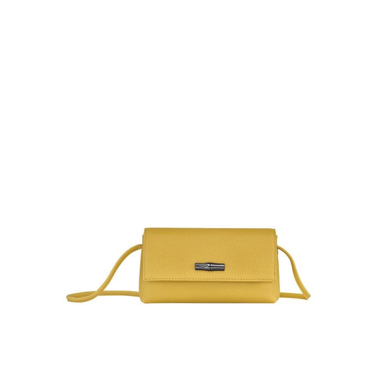 Longchamp Pouch Bőr Pouches Sárga | 786235JCZ