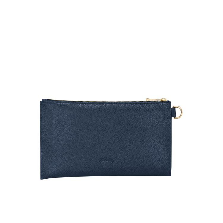 Longchamp Pouch Bőr Pouches Sötétkék | 069782GYO