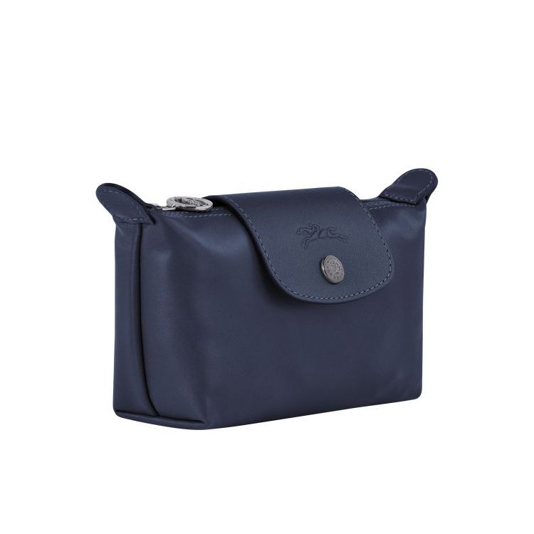 Longchamp Pouch Bőr Pouches Sötétkék | 569372QDF