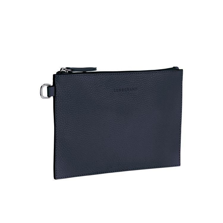 Longchamp Pouch Bőr Pouches Sötétkék | 763820UPA