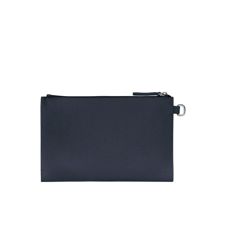 Longchamp Pouch Bőr Pouches Sötétkék | 763820UPA