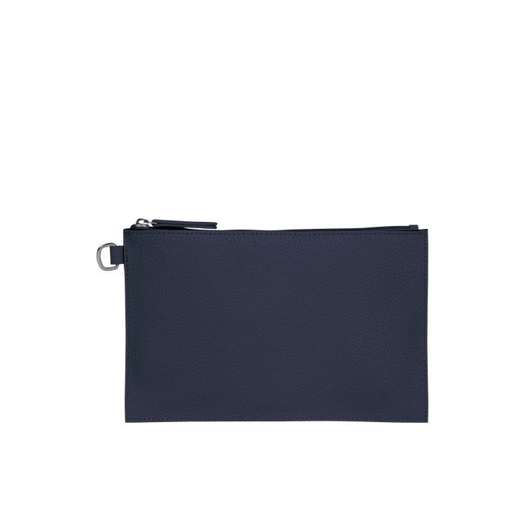 Longchamp Pouch Bőr Pouches Sötétkék | 763820UPA