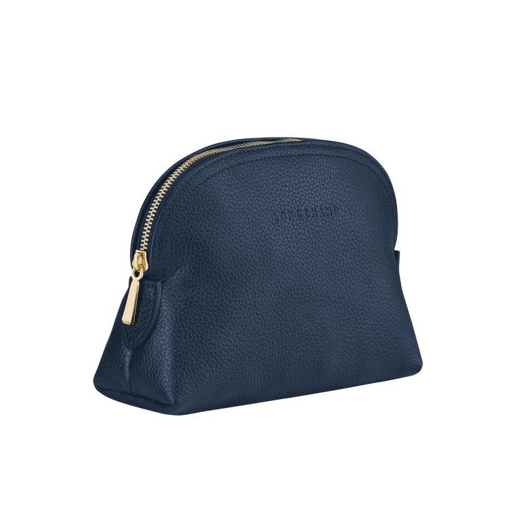 Longchamp Pouch Bőr Pouches Sötétkék | 865237LMZ