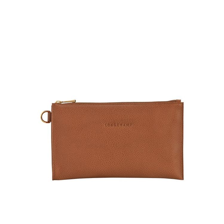 Longchamp Pouch Caramel Bőr Pouches Barna | 034867TVZ