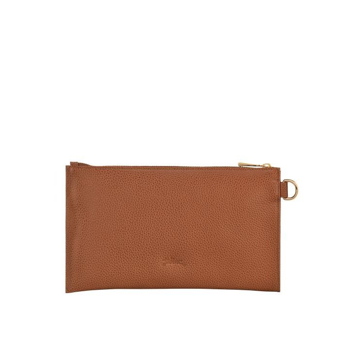 Longchamp Pouch Caramel Bőr Pouches Barna | 034867TVZ