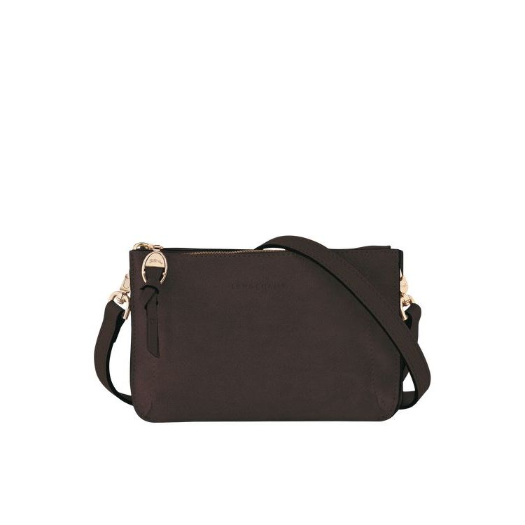 Longchamp Pouch Ebony Bőr Cipzáras Pénztárca Kávé | 908346RUK