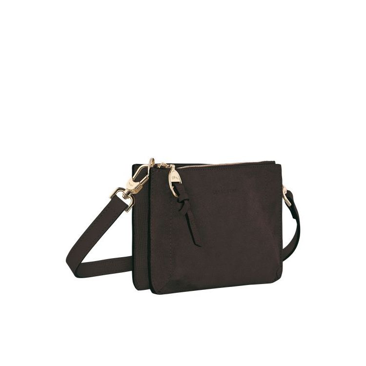 Longchamp Pouch Ebony Bőr Crossbody Táska Kávé | 295830BLT