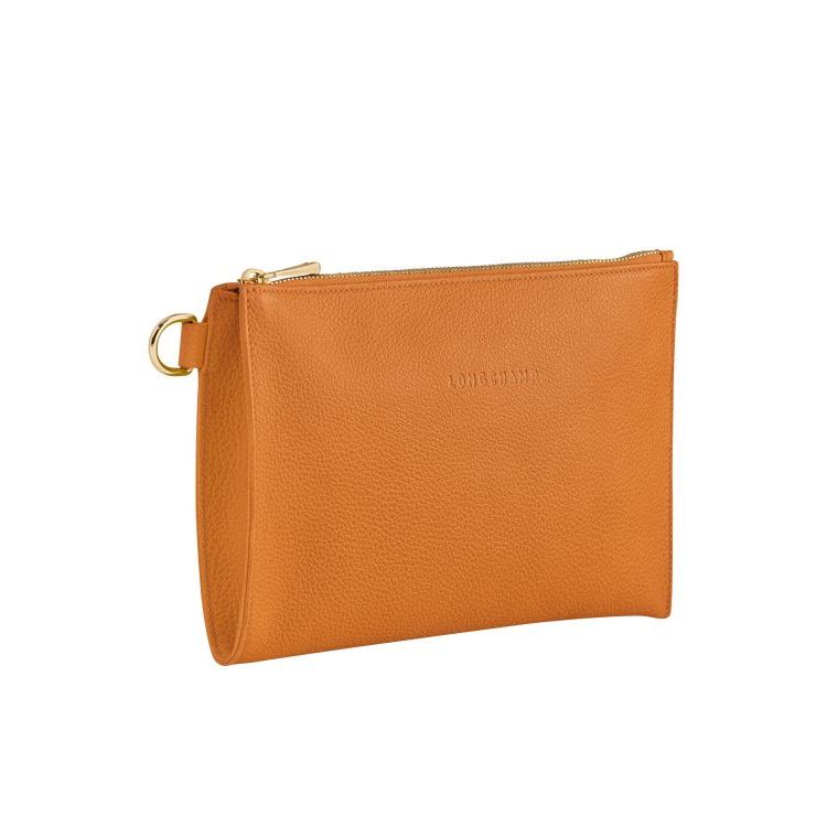 Longchamp Pouch Saffron Bőr Pouches Narancssárga | 150387UGK