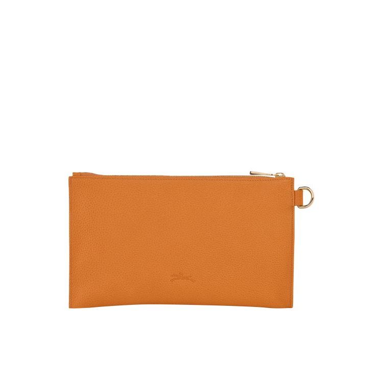 Longchamp Pouch Saffron Bőr Pouches Narancssárga | 150387UGK