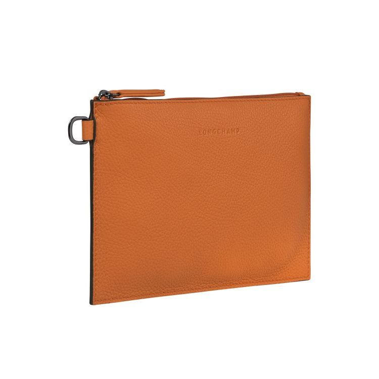 Longchamp Pouch Saffron Bőr Pouches Narancssárga | 186407PJS