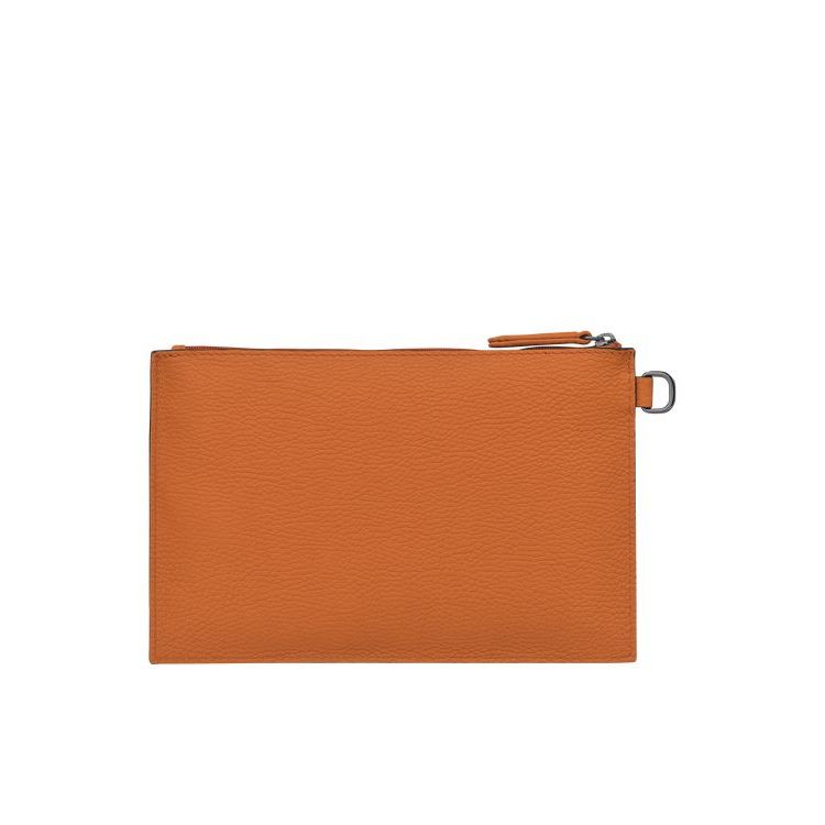 Longchamp Pouch Saffron Bőr Pouches Narancssárga | 186407PJS