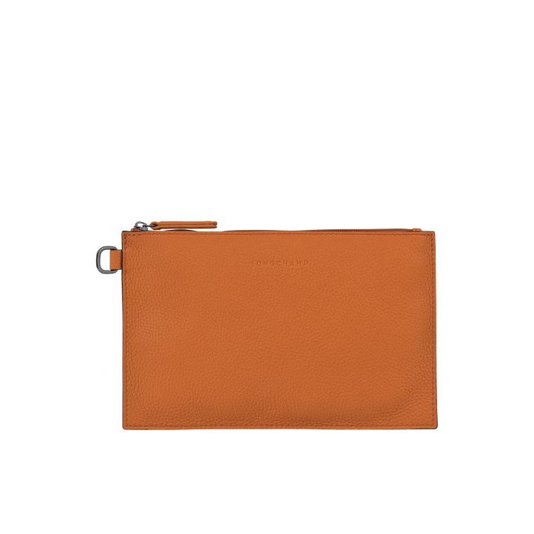 Longchamp Pouch Saffron Bőr Pouches Narancssárga | 186407PJS