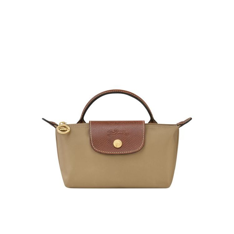 Longchamp Pouch With Desert Recycled canvas Pouches Khaki | 689703GTK