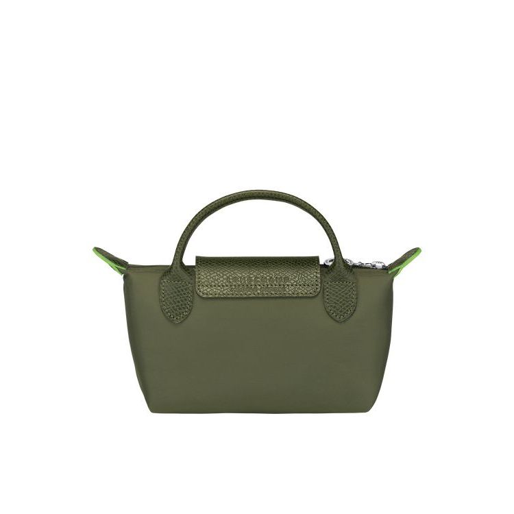 Longchamp Pouch With Forest Recycled canvas Pouches Zöld | 629754ZOV