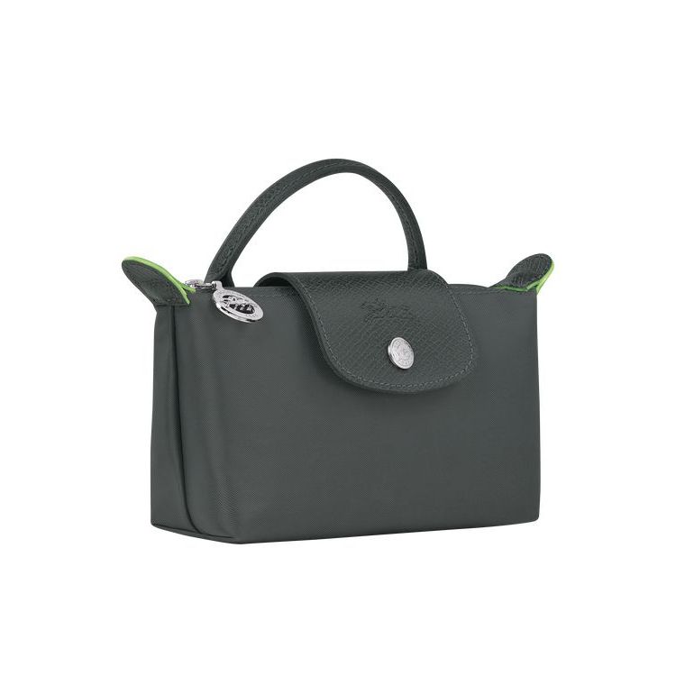 Longchamp Pouch With Recycled canvas Pouches Mélyszürke | 048152IJQ