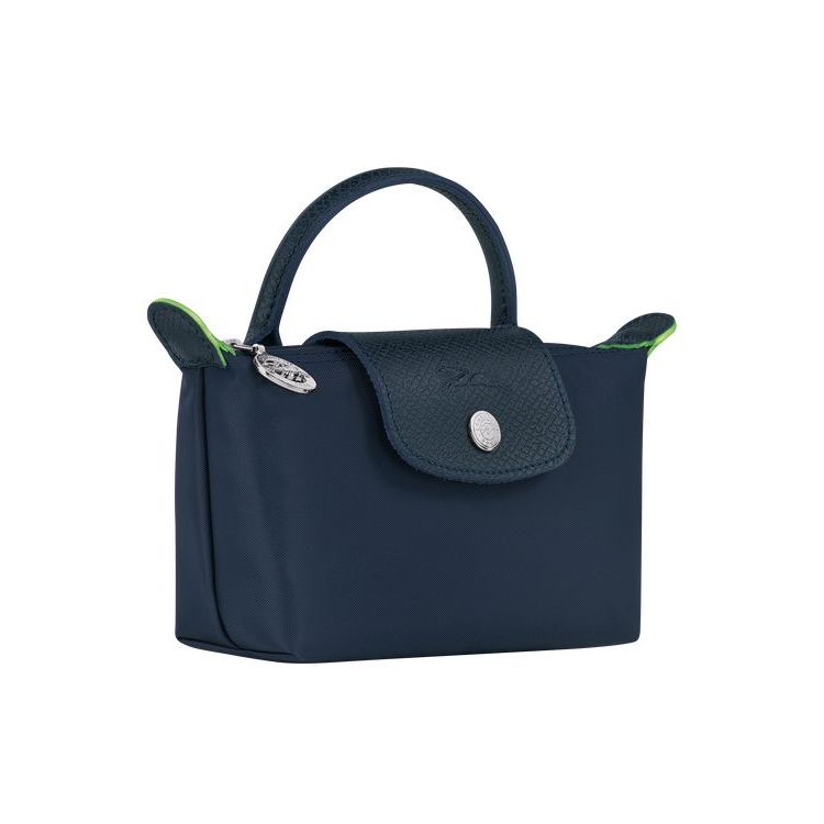 Longchamp Pouch With Recycled canvas Pouches Sötétkék | 619470TYB