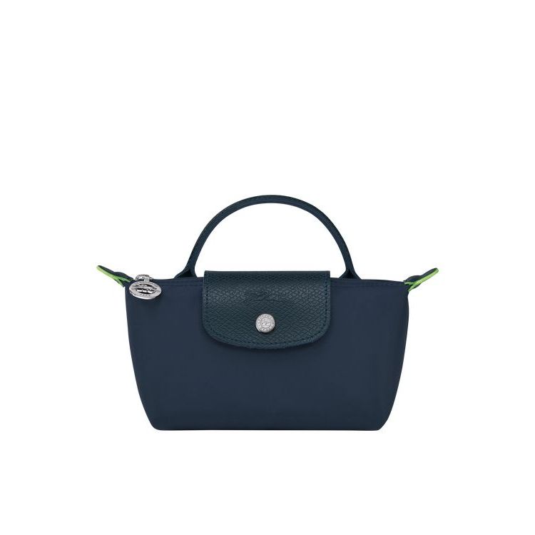 Longchamp Pouch With Recycled canvas Pouches Sötétkék | 619470TYB