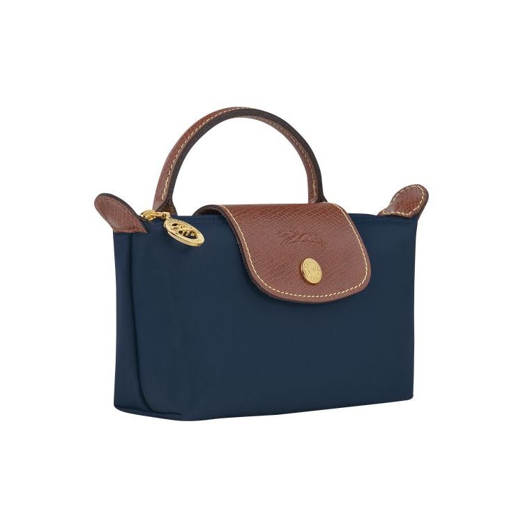 Longchamp Pouch With Recycled canvas Pouches Sötétkék | 640517DXV