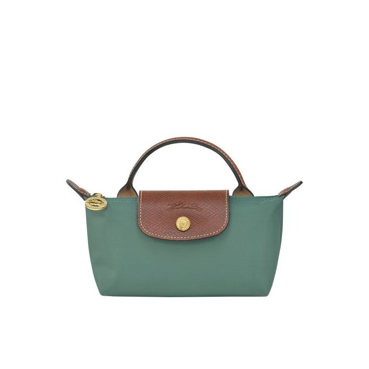 Longchamp Pouch With Recycled canvas Pouches Szürke Zöld | 812643HGY