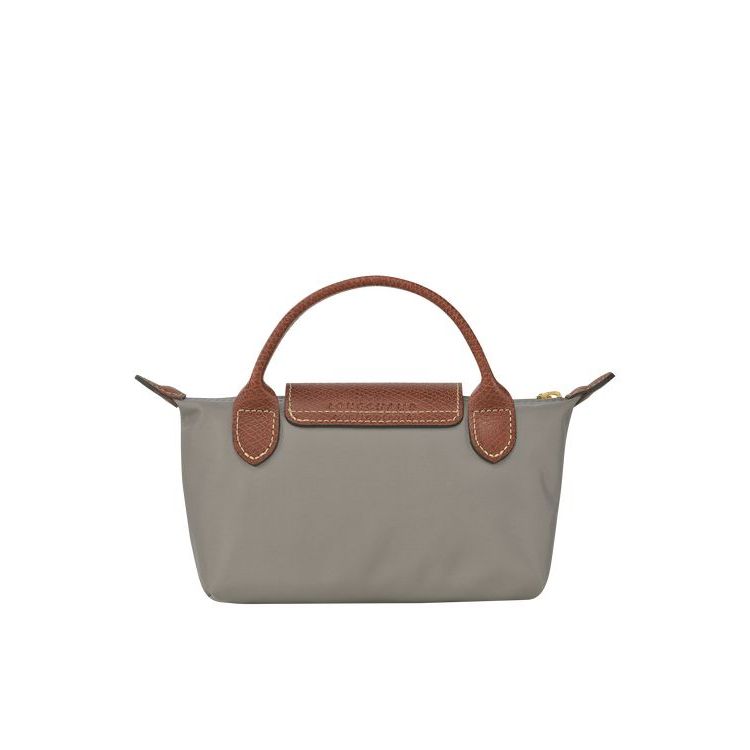 Longchamp Pouch With Turtledove Recycled canvas Pouches Szürke | 405279VLS