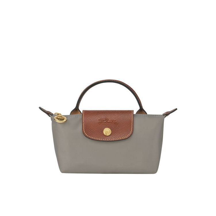 Longchamp Pouch With Turtledove Recycled canvas Pouches Szürke | 405279VLS