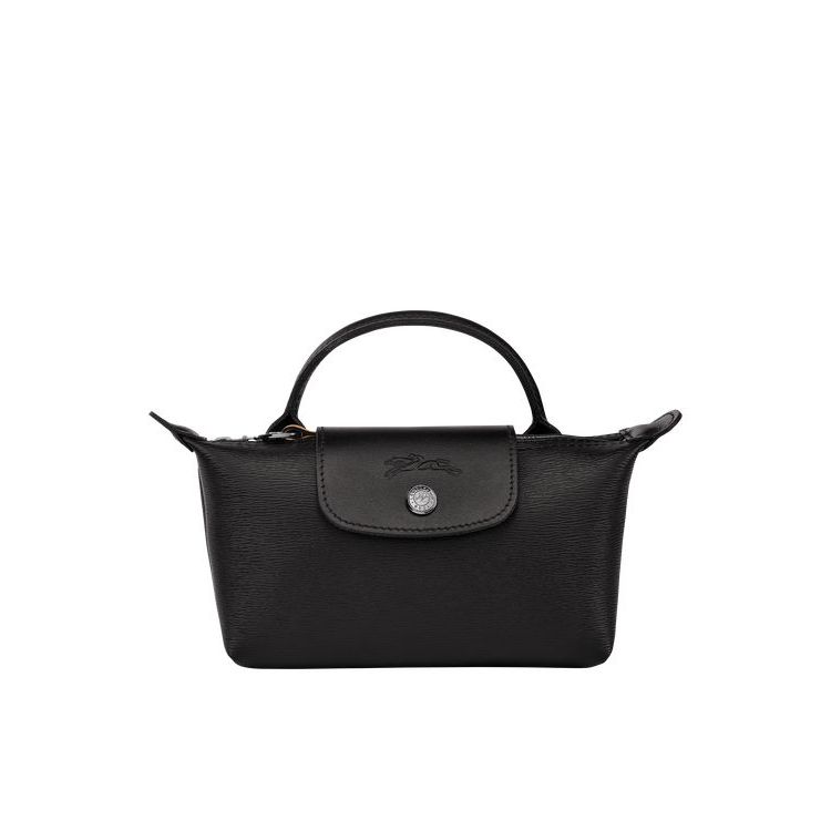 Longchamp Pouch With Vászon Pouches Fekete | 371054CZX