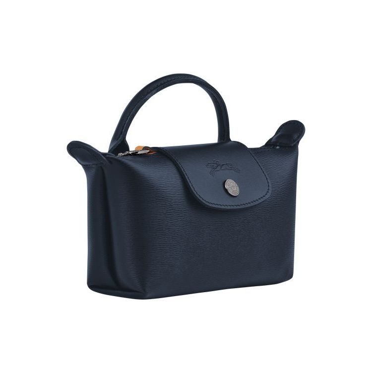 Longchamp Pouch With Vászon Pouches Sötétkék | 153476EIB