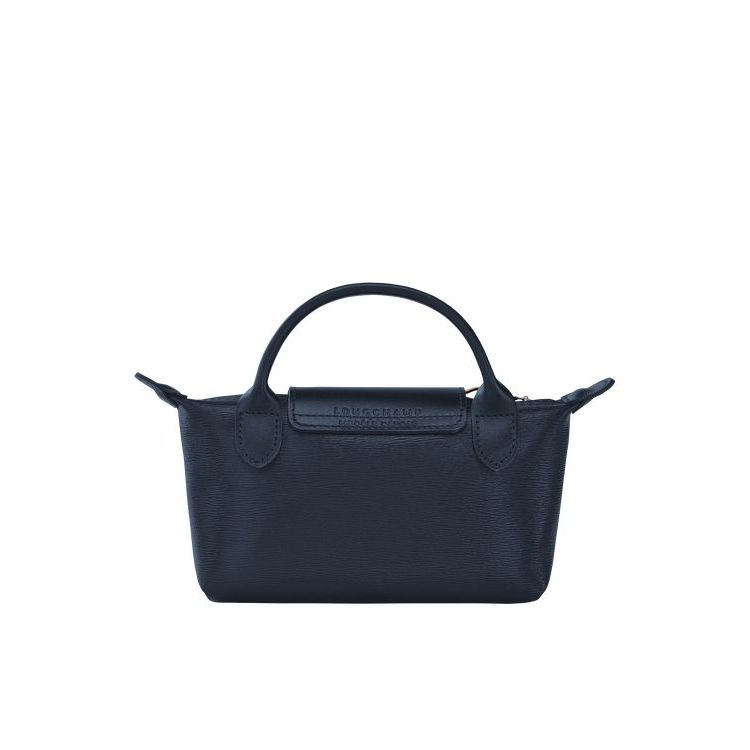 Longchamp Pouch With Vászon Pouches Sötétkék | 153476EIB