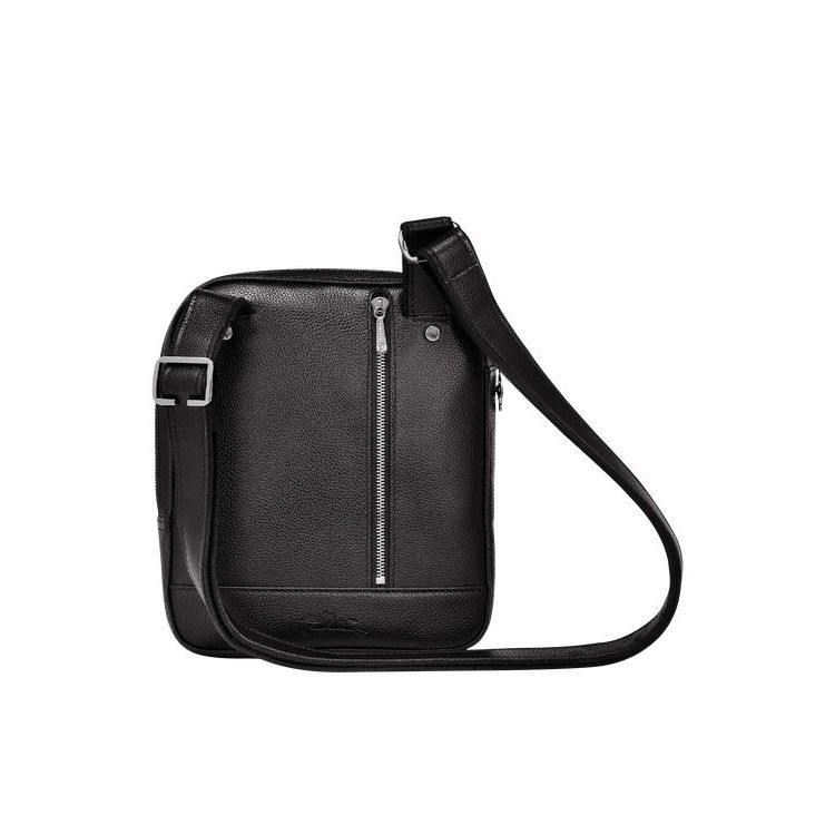 Longchamp S Bőr Crossbody Táska Fekete | 740193RNF