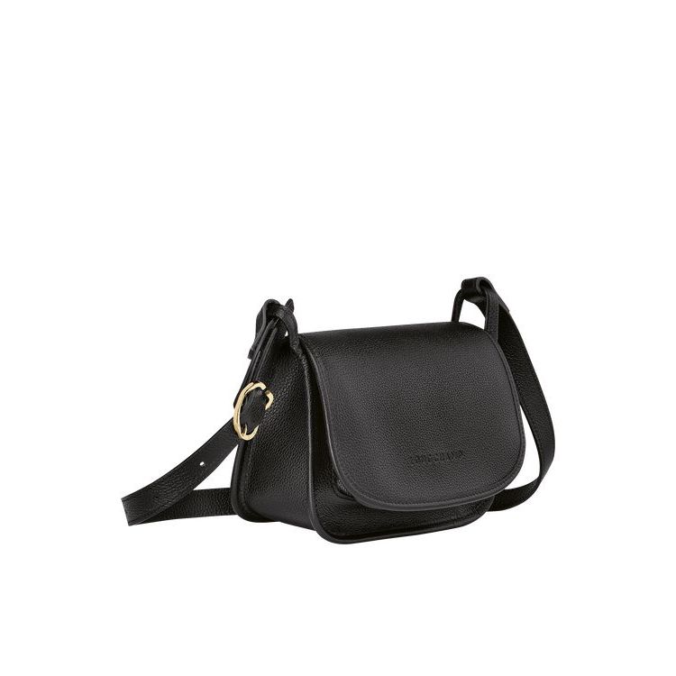 Longchamp S Bőr Crossbody Táska Fekete | 952810GID