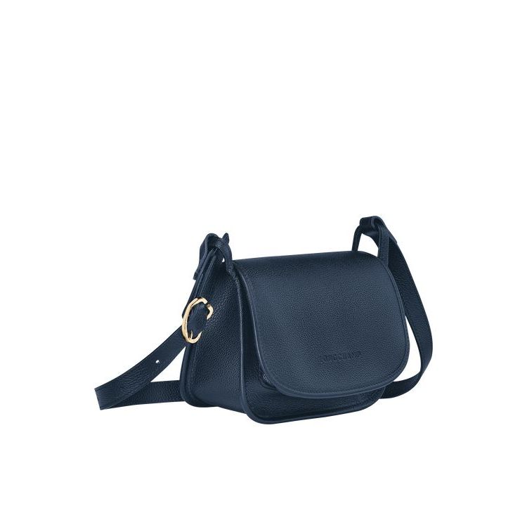 Longchamp S Bőr Crossbody Táska Sötétkék | 931864WMR