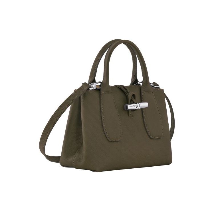 Longchamp S Bőr Kézitáska Khaki | 401835LGU