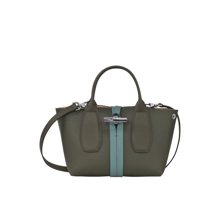 Longchamp S Bőr Kézitáska Khaki Szürke Zöld | 452807XLM