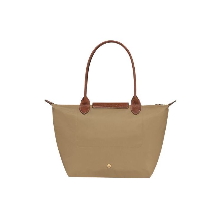 Longchamp S Desert Recycled canvas Válltáskák Khaki | 784932YDW