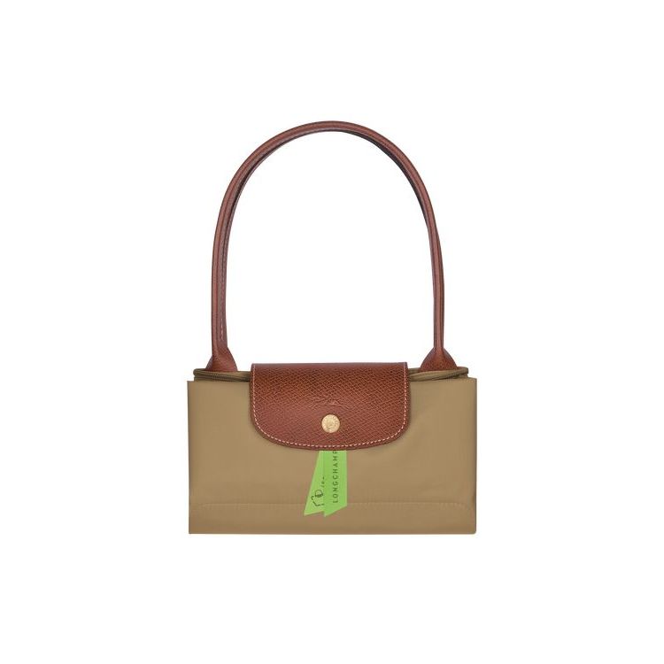 Longchamp S Desert Recycled canvas Válltáskák Khaki | 784932YDW