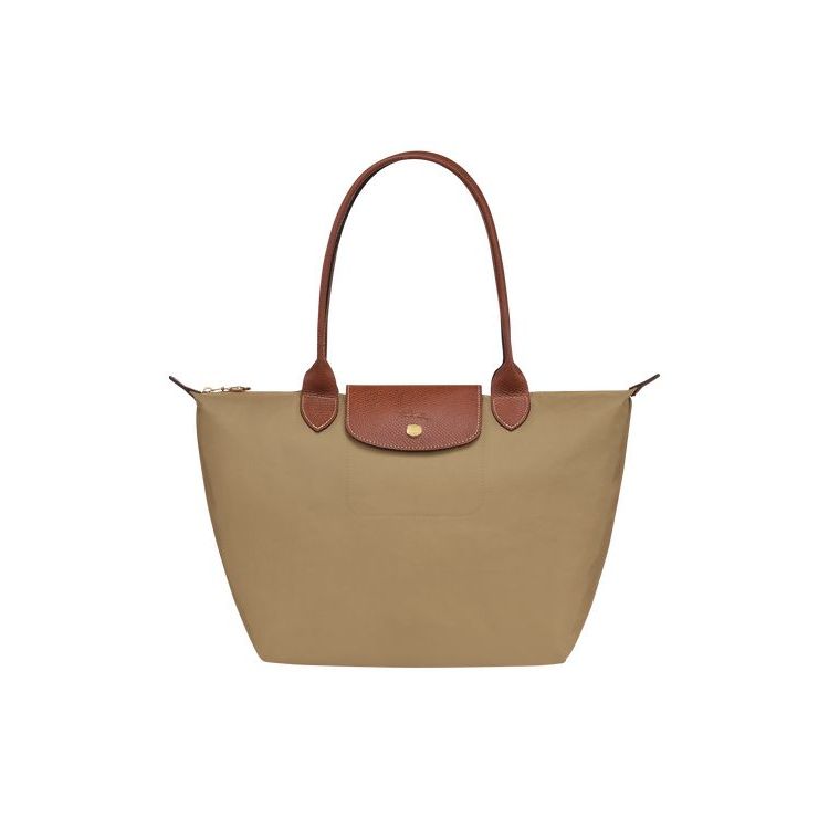 Longchamp S Desert Recycled canvas Válltáskák Khaki | 784932YDW