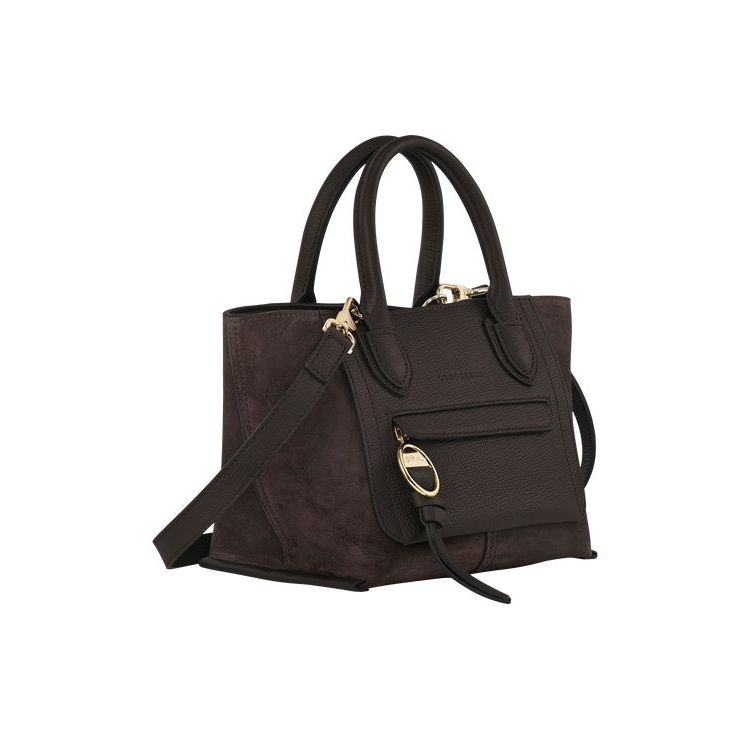 Longchamp S Ebony Bőr Kézitáska Kávé | 968157HVD