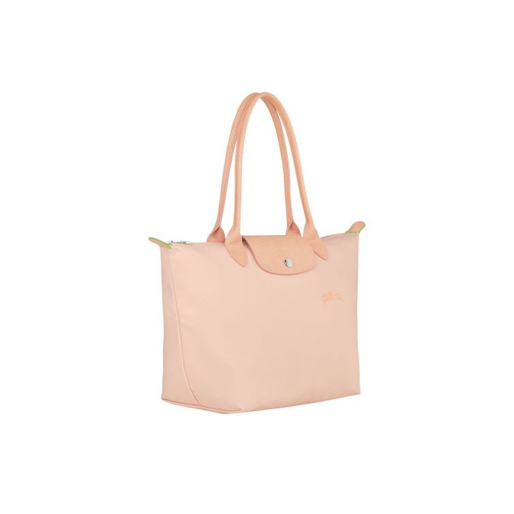 Longchamp S Flowers Recycled canvas Válltáskák Világos Rózsaszín | 231670OZL