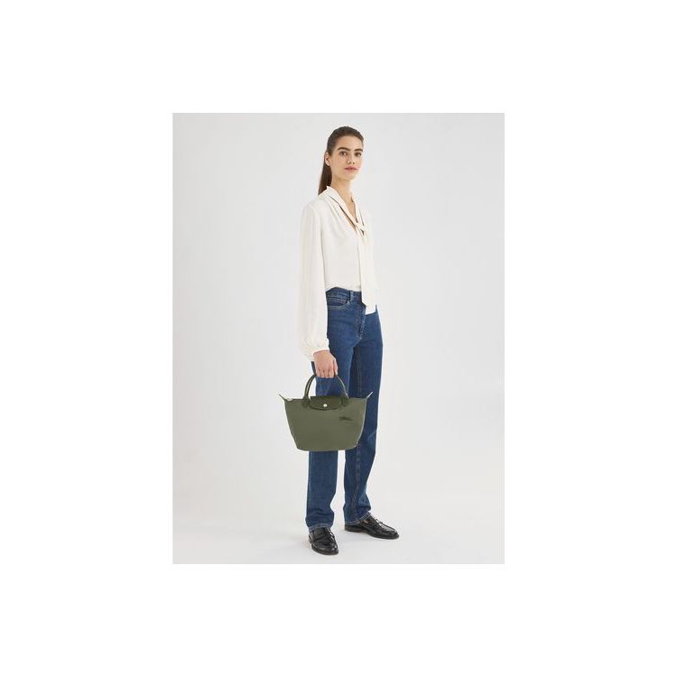 Longchamp S Forest Recycled canvas Kézitáska Zöld | 286197ELZ