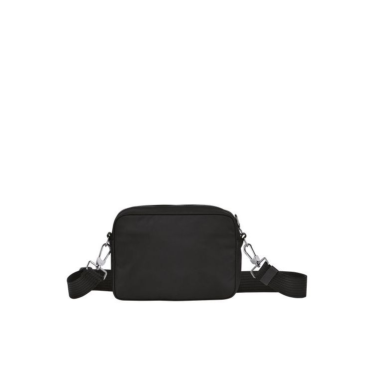 Longchamp S Recycled canvas Crossbody Táska Fekete | 578602KCX